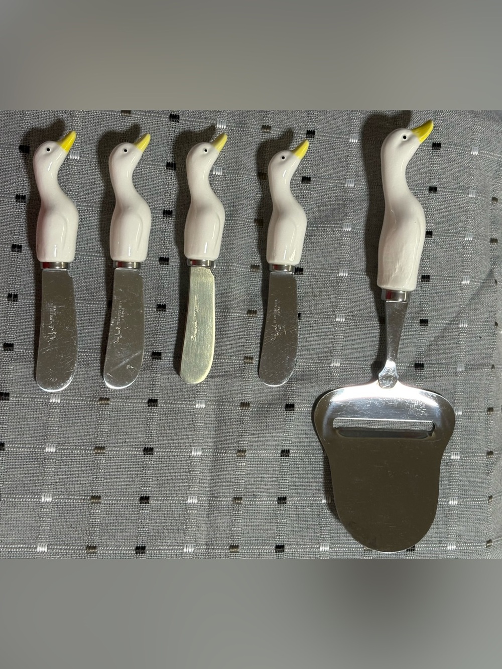 🪿Vintage Shafford Japan Ceramic Goose/Duck Cheese & Spreader Set 🪿